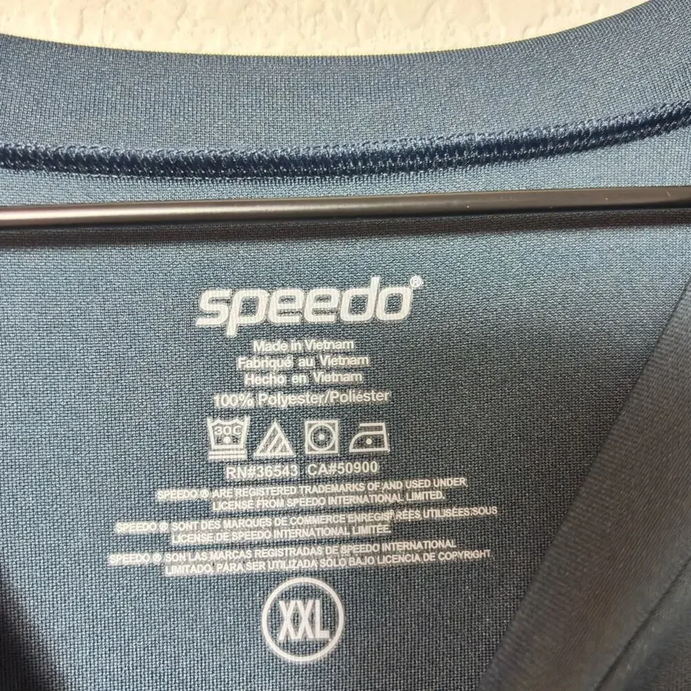 SPEEDO SHORT SLEEVE MEN'S PERFORMANCE ATHLETIC SWIMMING SHIRT UV BLOC SIZE XXL